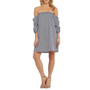 NWT CeCe Brooklyn Stripe Off the Shoulder Dress